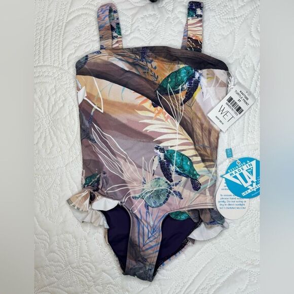 NWT Wet Swimwear Turtle Print Swimsuit - Picture 1 of 3